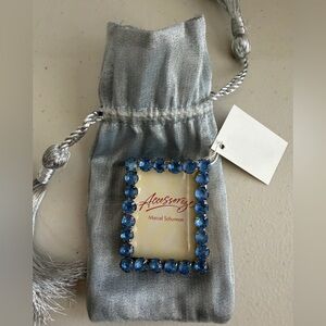 💙🩶MARCEL SCHURMAN Mini Rhinestone Picture Frame & Bag NWT